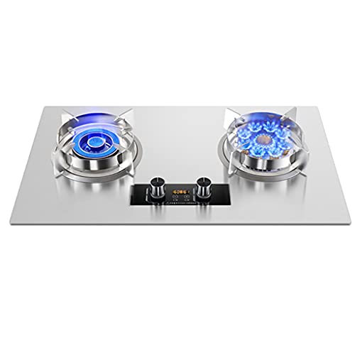 Aouoeeo Placa de Gas, Encimera de Gas, Cocina de Gas de 75 cm con 2 quemadores de Acero Inoxidable para el hogar, Cocina de Gas de 4200 W y 7000 W Independiente