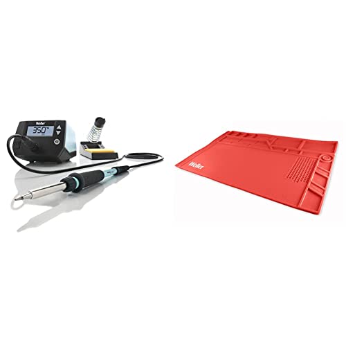 Weller Professional WE 1010 Station de Soudage Numérique à 1 Canal, 70W/230V, Plage de Température 100°C-450°C, Bleu & WLACCWSM1-02 Tapis Poste De Travail...
