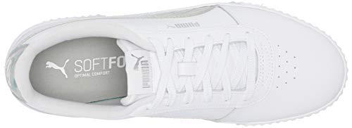 Image of PUMA Carina Iridescent Women's Sneaker, Puma White /Puma Silver, 10.5