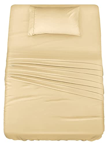 MOONQUEEN Bettwäscheset mit Bettlaken und Kissenbezug, Größe XL, Gelb Cover