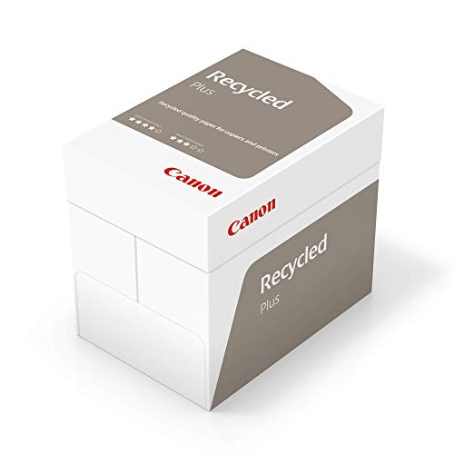 Canon Recycled Plus Enironmentally Friendly Sustainable A4 80gsm (5 x 500 Sheets), White, 210 x 297 A4