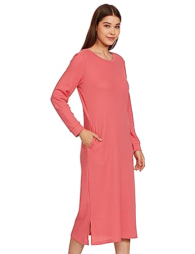 Image of Amazon Brand - Symbol Women's Casual Cotton Blend Waffle Calf Length Regular Fit Nighty (Available in Plus Sizes)