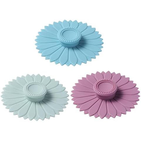 3PCS Floral Silicone Cup Covers Set Cover