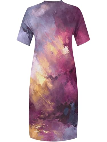 Image of PinkPatty Women's Oversize V Neck Short Sleeve Maxi Dress with Pockets