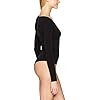 Yummie womens Seamless Long Sleeve Thong Back Shapewear Bodysuit, Black, Small-Medium US