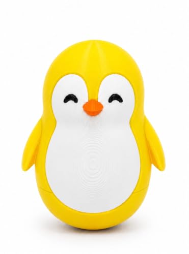 Image of Penguin Roly-Poly Toy, Wobble and Tumble Stress Relief Fidget, Fun Desk Toy for Kids and Adults (Yellow)