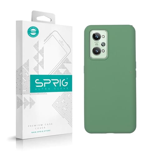 Image of SPRIG Compatible with Realme GT 2 Premium SilkTone (Liquid Silicone) Back Cover Drop Tested Shock Proof Mobile Case for Men, Women, Boys and Girls with Camera Protection (Mint Green)