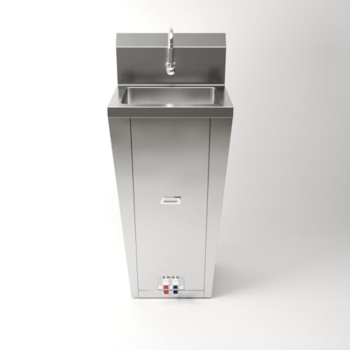 Image of Commercial Hands-Free Pedestal Hand Sink with Foot Pedal and Faucet