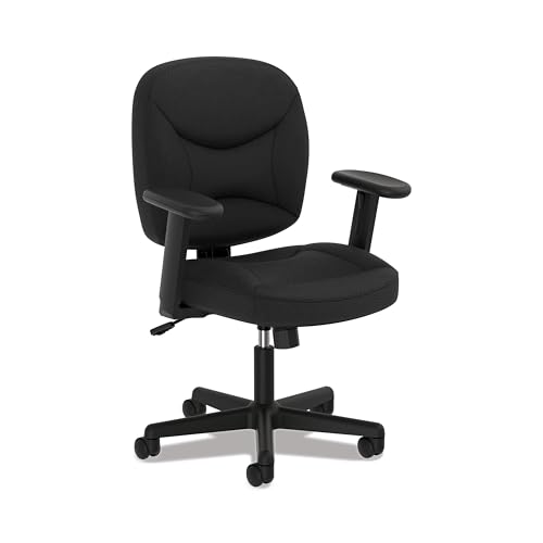 HON ValuTask Armless Desk Chair, Armless, Padded Mesh Low Back, Ergonomic Tilt-Tension Recline Control, Swivel Rolling Wheels for Bedroom, Dorm, Small Spaces