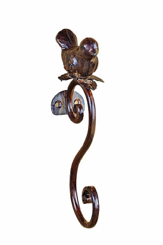 Creative Co-Op HD6703 Metal Bird Hook, Rust