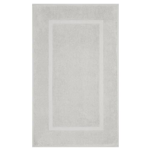Image of Cotton Paradise 100% Cotton Turkish Bathmat Set, Soft Absorbent Quick Dry, 2 Piece 20x34 Bathmat Floor Set, Silver Grey