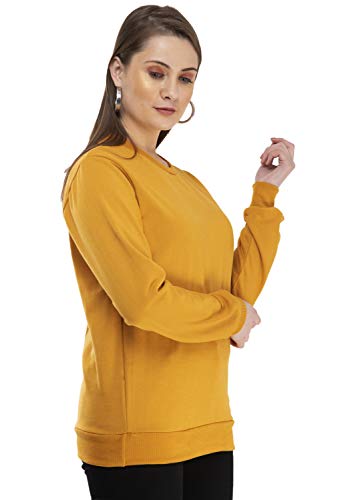 Image of IndiWeaves Women Fleece Warm Sweatshirt for Winters (L,Mustard,Nevy Blue,Magenta) Pack of 3