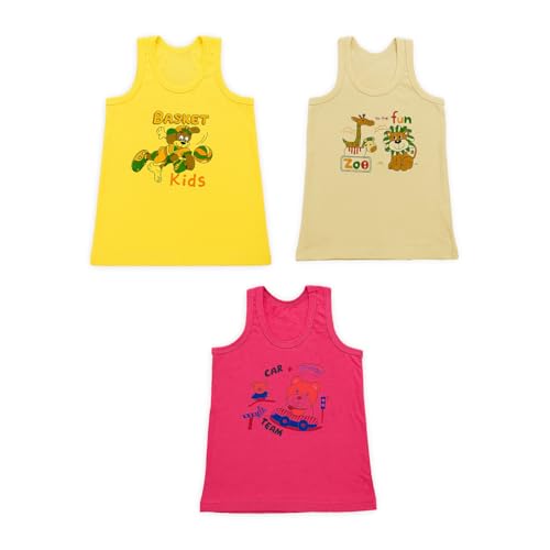 Image of Kidbea 100% Organic Soft Cotton Muslin Sleeveless Jhabla for Baby Boys | Regular Fit Vest for Infant Summerwear Set I GOTS Certified