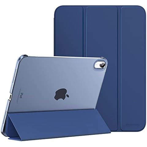 MoKo Case for iPad 10th Generation 10.9 inch 2022, Slim Stand Protective Cover with Hard PC Translucent Back Shell Cover for iPad 10th Gen 2022, Support Touch ID, Auto Wake/Sleep, Navy Blue Cover
