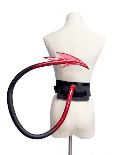 ATekatac Devil Tail Halloween Cosplay Props Cute Love Heart Demon Tail (Black Red)