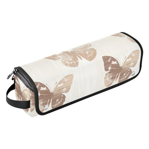 Bolso de viaje Butterfly Wood Brown para plancha de pelo, rizador, secador y accesorios de cabello, resistente al calor con bolsillos interiores miniatura 1