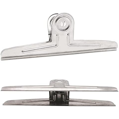 Extra Large Bull Clips 2 Pack Silver Jumbo Stainless Steel Clips 12 Inch Paper Clamps Holder for Drawing Board Poster Clamping Bag Cover