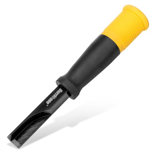 HURRICANE 12mm Corner Chisel 90 Square Mortise Chisel for Door Hinges Strike Plates & General Woodworking Right Angle Wood Chisel with Metal Strike Cap & Ergonomic Grip