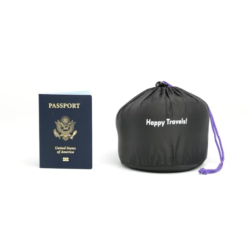 Image of C CUSHION LAB Travel Pillow, Award-Winning Patented Ergonomic Design for Chin & Neck Support Memory Foam Neck Pillow, Compact Airplane Pillow for Traveling, Flight, Car (Royal Purple, Medium)