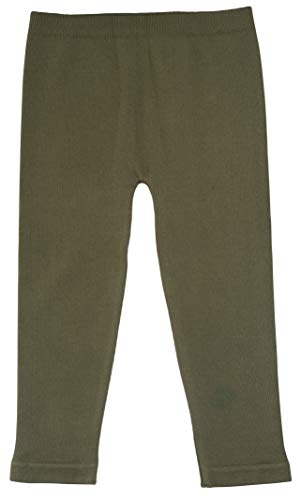 Silky Toes Baby Leggings, Toddler Seamless Soft Cotton Knit Pants for Girls and Boys (12-18 Months, Olive Green)