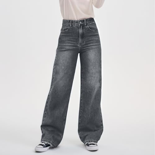 Womens High Waisted Wide Leg Jeans Baggy Mom Elastic High Waisted Straight Leg Jeans Flattering Loose Fit Denim Pants2