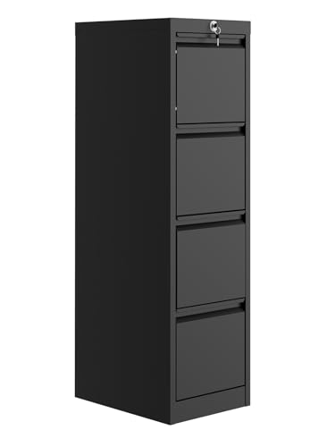GarveeHome 4-Drawer File Cabinet with Lock - Heavy Duty Metal Filing Cabinet for Letter/Legal/A4/F4...