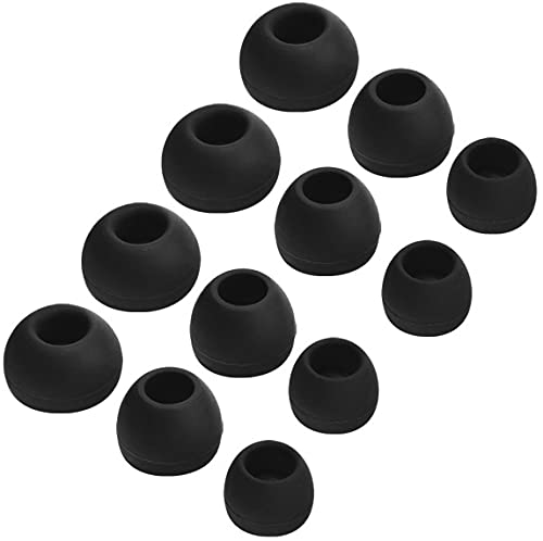 JNSA Silicone Eartips Replacement for Skullcandy Earphones, Ear Tips Compatible with Skullcandy Headphones, S/M/L 3 Size 6 Pairs, Earbuds Ear Gels Ear Tips, Black SKB