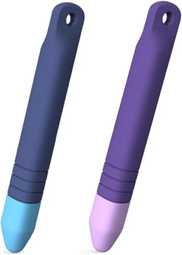 2 Stück Tablet Stift Kinder Silikon Touchscreen Stift Handschrift Malstift Tablet Eingabestift Kids Stylus Touch Pen Kompatibel für Alle Tablets Handys und Smartwatch(Blau Lila)