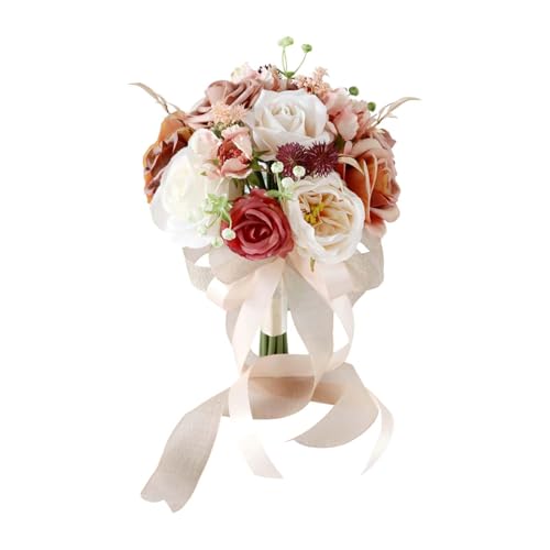 Cuticate 【2025新登場】ウエディングブーケ 造花 人工花 ブライダルブーケ 花嫁ブーケ ブライダル 結婚式 撮影小道具 花嫁 フラワーブーケ 花束 記念日 感謝祭 結婚式 パーティー ニ次会 撮影 インテリア, Style D