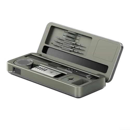 Eawfgtuw Kit de caja de almacenamiento de soldador eléctrico inteligente HS-02 banco de trabajo móvil con control de temperatura 100-450 ℃ tipo C PD QC DC carga pantalla IPS de 0.96 pulgadas (HS-02A