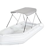 KEMIMOTO Bimini Top Bootsabdeckung Sonnenverdeck, Bootsverdeck Sonnendach Sonnensegel Sonnenschutz, Grau, 161 L*119-139 W*110 H cm