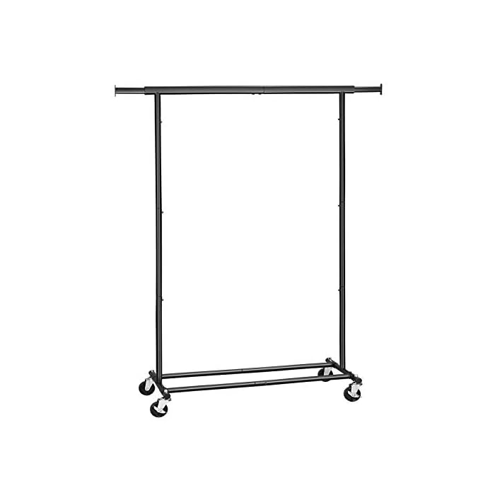 Buy SONGMICS Clothing Garment Rack on Wheels, HeavyDuty Clothes Rack, Collapsible, with