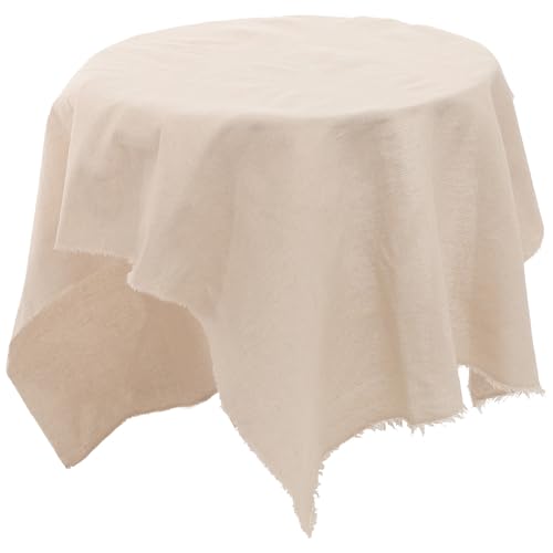 ibasenice Mantel de Lino Beige Decorativo y Multi-función para Cocina y Fiestas, Protector de Mesa Sencillo y Lavable para Comedor y Eventos
