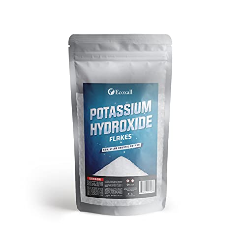 Potassium Hydroxide Flakes Caustic Potash - 2 Pound Bag - Ecoxall Chemicals