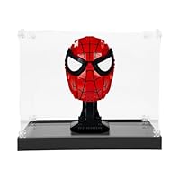 icuanuty Acrylic Display Case for Lego Marvel Spider-Man's Mask 76285, Dust Protected Storage and Organize Display Box for Lego model, Size: 20x20x25 cm, Gift Idea for Adults, (Only Display Box)