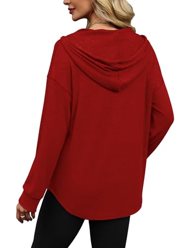 Image of Sampeel Hoodies for Women Trendy Fall Fashion 2025 V Neck Oversized Sweatshirt Plus Size Tops Clothes