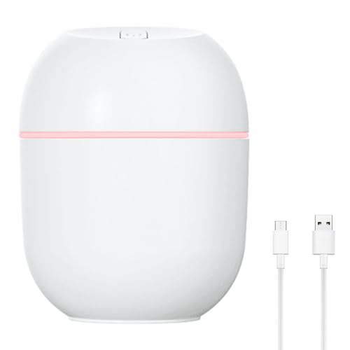 220ML Humidifier for Bedroom USB Electric Ultrasonic Air Humidifier, Oil Diffuser with LED Light, Adjustable Mist Mode & Waterless, Quiet operation Bedroom,Office,Trip Yoga