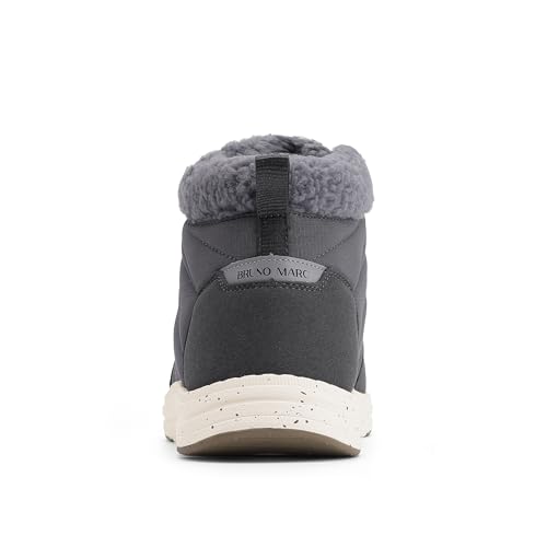 Bruno Marc Men's Winter Boots, Warm Fur Lined Lightweight Walking Boots, Faux Leather, Shock-Absorbent EVA Insole, Non-Skid Outsole, Casual Travel Gift, Size 8,Grey,SBSB2311M