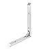 Aexit Stainless Steel Hooks 90 Degree 25cm x 19cm Wall Mounting Support Shelf Screw-in Hooks Angle Bracket