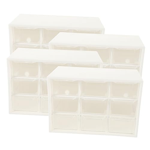 FUNOMOCYA 4-piece Drawer Storage Box Portable Convenient Plastic for Beads Jewelry Components