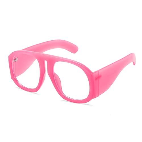 Image of FEISEDY Oversized Blue Light Blocking Glasses Women Men Big Plastic Aviator Frame Eyewear Clear Lens Computer Glasses B2371