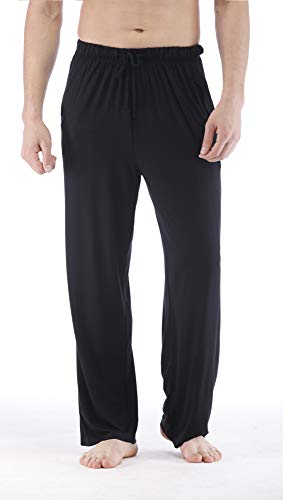 GYS Mens Pajama Pants - Viscose Made from Bamboo, Soft Sleep Pants Comfy Drawstring Lounge Bottom with Pockets Sweatpants2