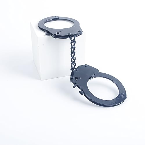 HUNTVE Manette Metalliche Giocattolo con Chiavi, Accessori per la Parte sicura, Manette da Gioco (Nere)