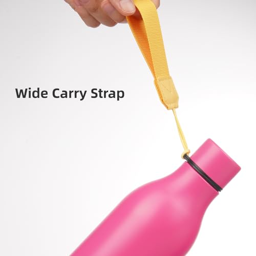 Image of Konokyo Insulated Water Bottle with Strap,25 oz Double Wall Stainless Steel Vacuum Bottles Metal Water Flask,Pink