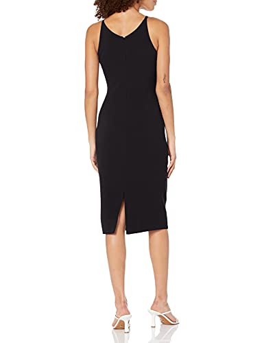 Dress the Population Women's Lyla Plunging Sleeveless Fitted Midi Sheath Dress2
