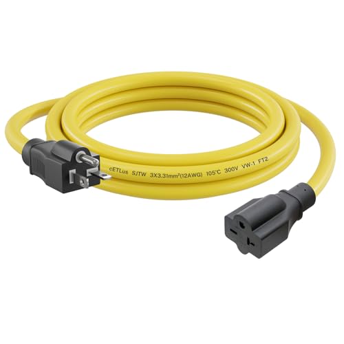 FIRMERST 20 AMP 10 FT 12 Gauge Extension Cord NEMA 6-20P to 6-20R 250 Volt