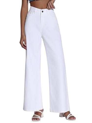Image of ADBUCKS Wide Leg Jeans for Women | Jeans Pant for Women | High Rise Jean I