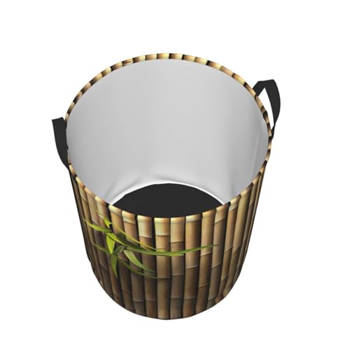 Panier à linge haut en bambou véritable au design imprimé printemps
