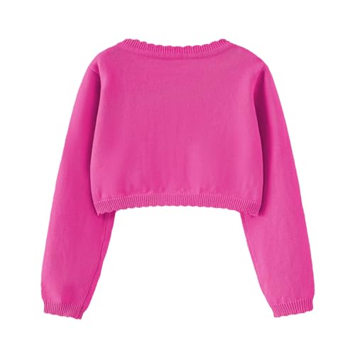 Image of Girls Bolero Cardigan Sweater Toddler Kids Long Sleeve Button Knit Shrug Cropped Cover Up Jacket Tops