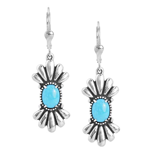 American West Jewelry Sterling Silver Women's Drop & Dangle Earrings Genuine Gemstone